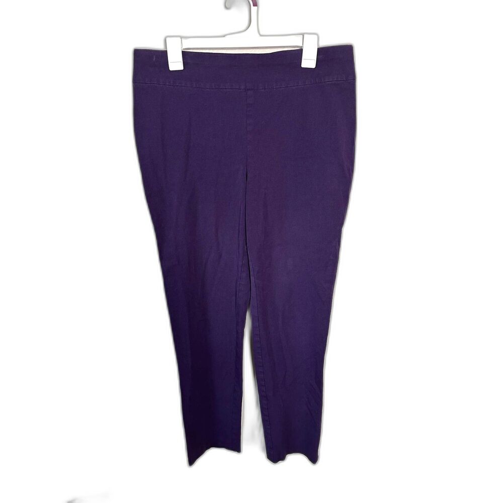 Chico's Fabulously Slimming Purple Pull On Straight Leg Pants Size 2 Large 12